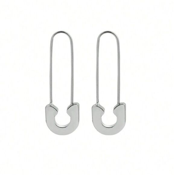 No Label Jewelry - Silver Paperclip Earrings